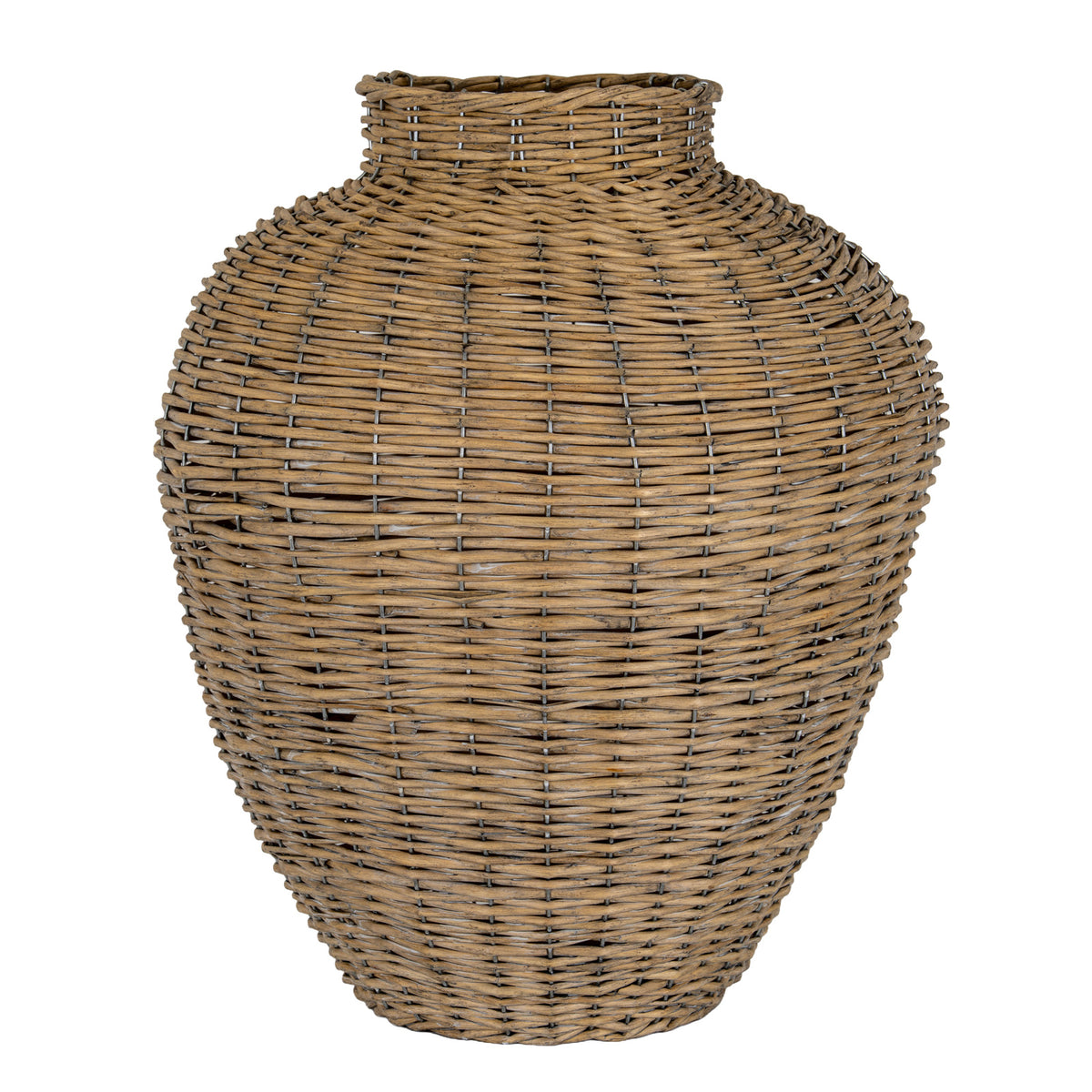 Warden Large White Wicker Vase