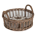 Plenmeller Glass Nibbles Bowl With Wicker Tray