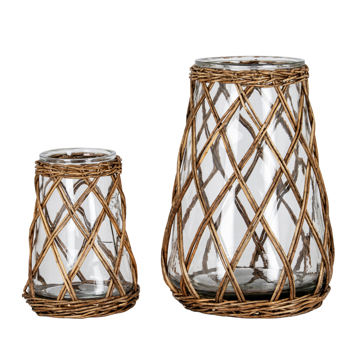 Rowfoot Large Wicker Pillar Lantern