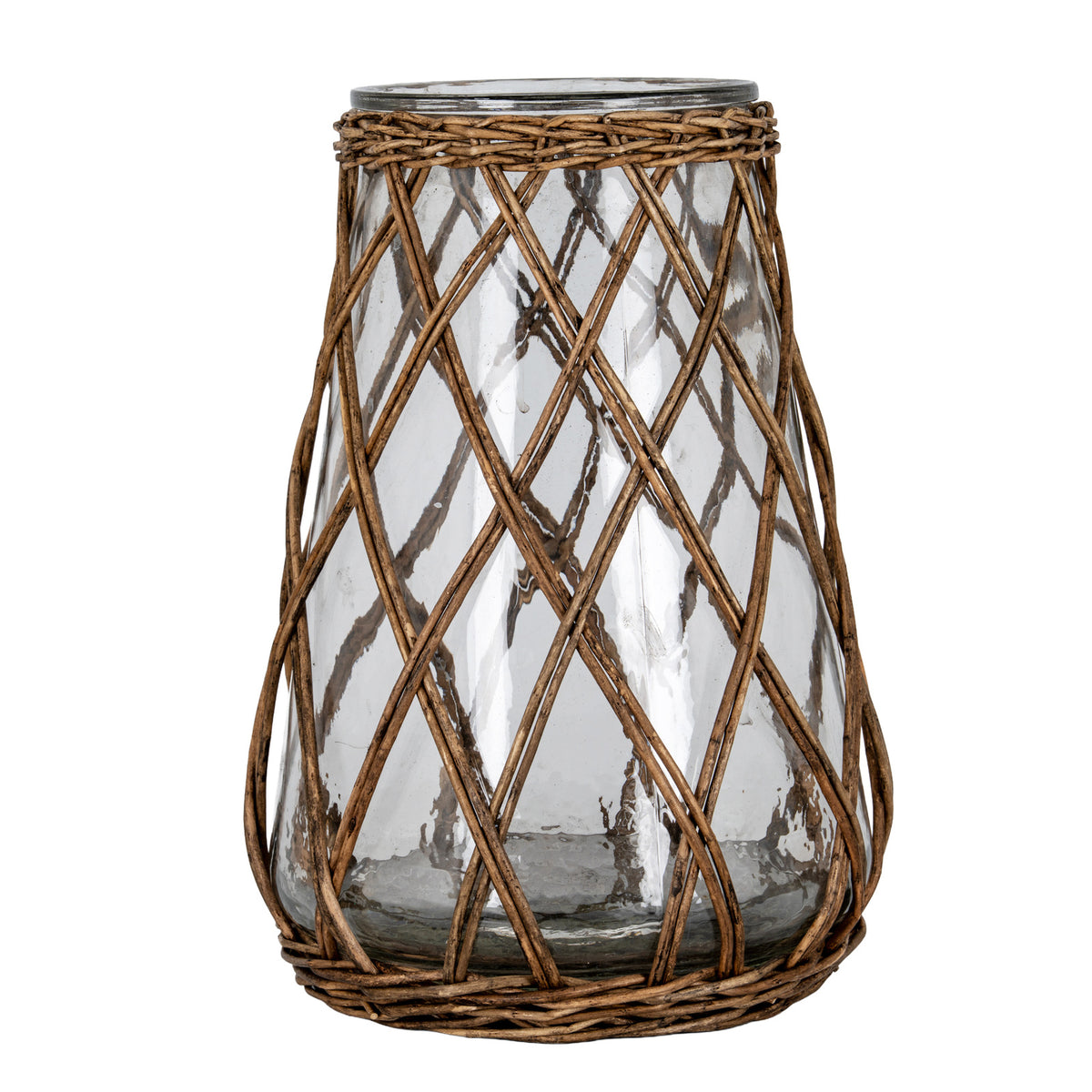 Rowfoot Large Wicker Pillar Lantern