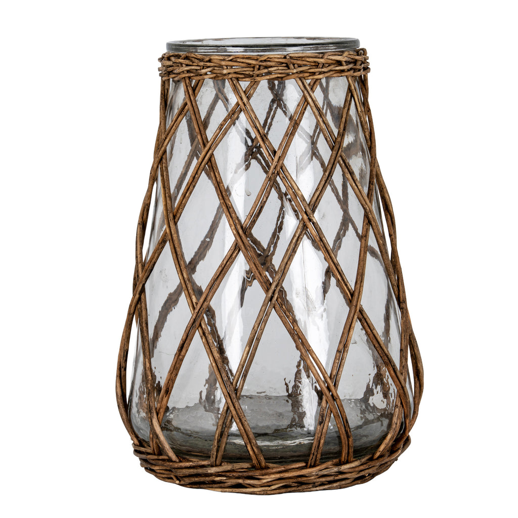 Rowfoot Large Wicker Pillar Lantern