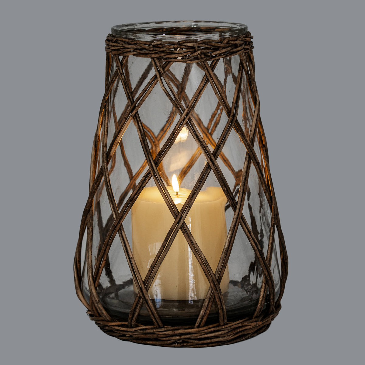 Briar Collection Wicker Pillar Lantern