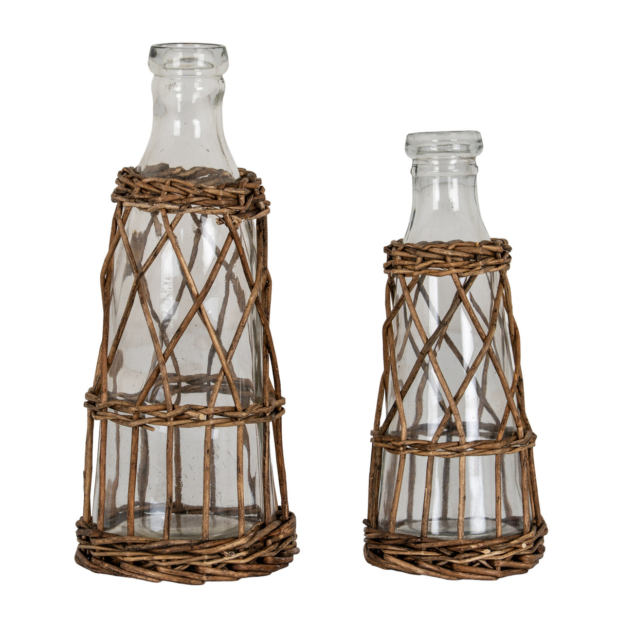 Briar Collection Glass And Wicker Bottle Carafe