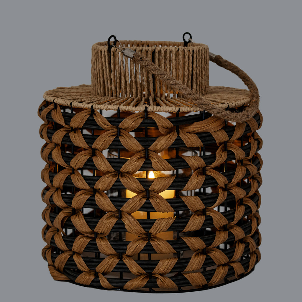 Wydon Large Woven Wicker Lantern With Jute Handle