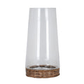Thornley Large Hurricane Lantern With Wicker Tray