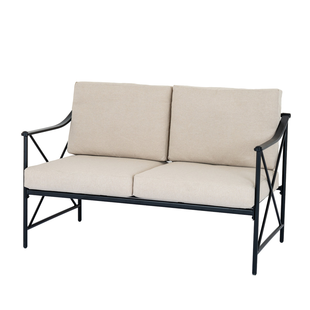 Nafferton Black Outdoor 4 Seater Lounge Set